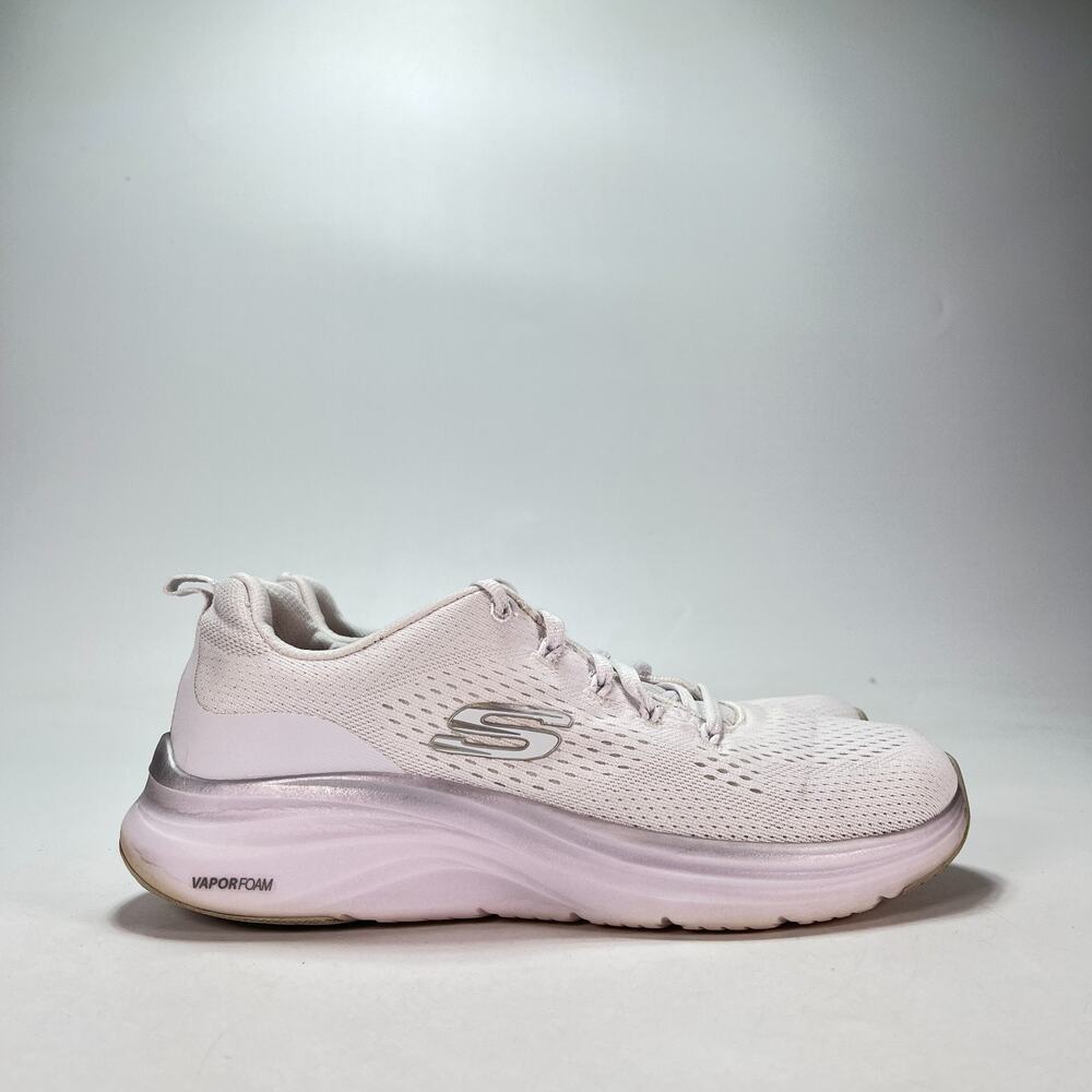 Skechers Vapor Foam Midnight Glimmer White Silver Sneakers 150025 Womens Size 8